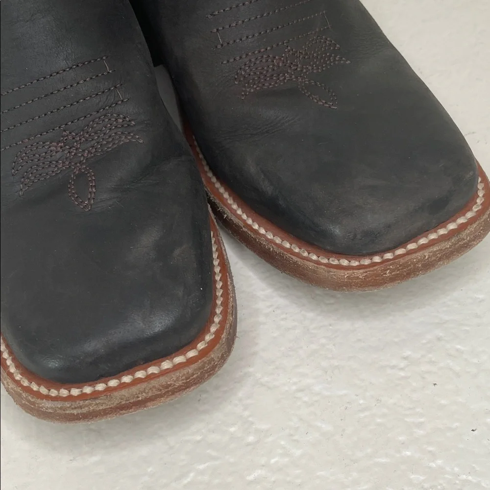 Wistom Western Brown Leather Kids Cowboy Boot 21 1/2 - Picture 2 of 8